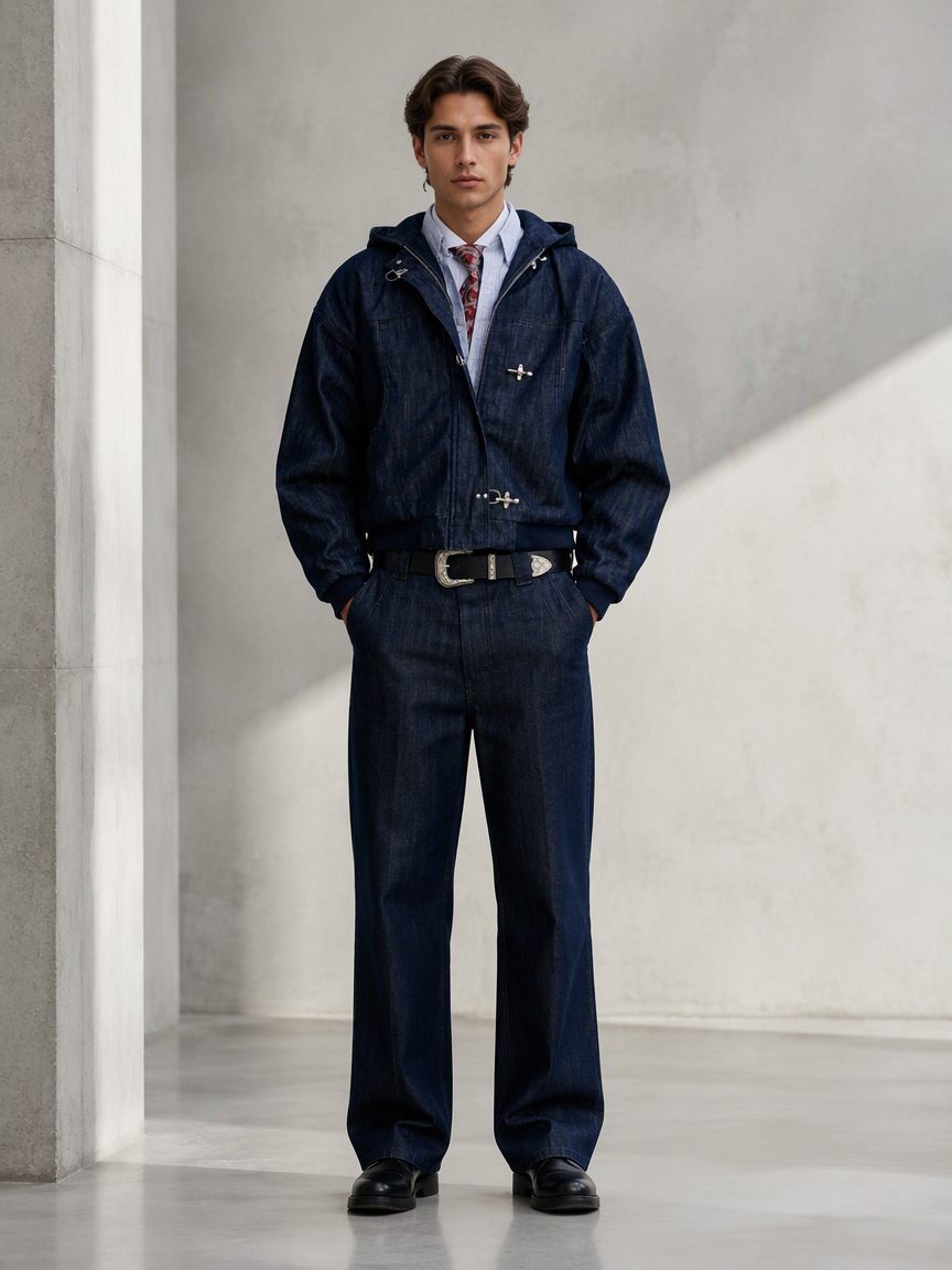 Custom Denim Hooded Coat Wholesale wholesale