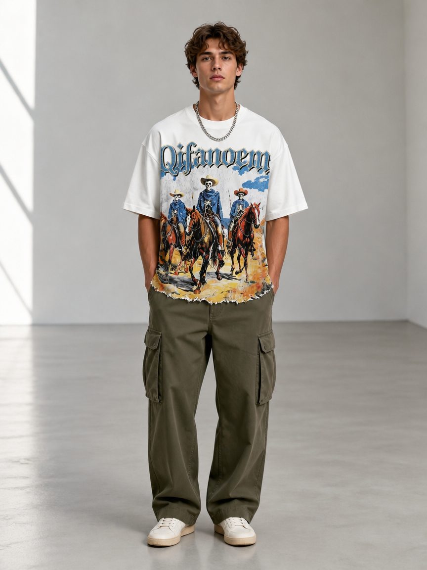 Custom western print graphic t-shirt manufactured by INFULLSAIL