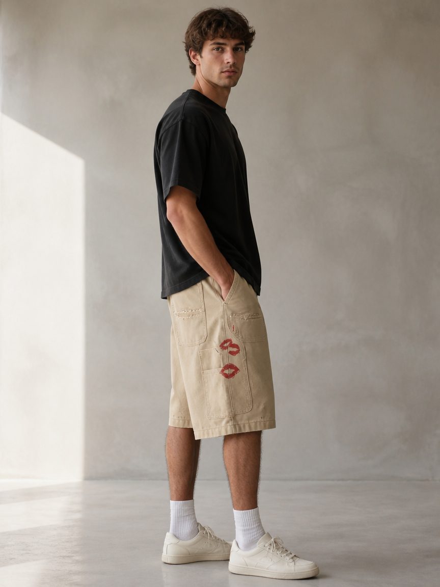 Custom Washed Cargo Shorts manufactured by INFULLSAIL