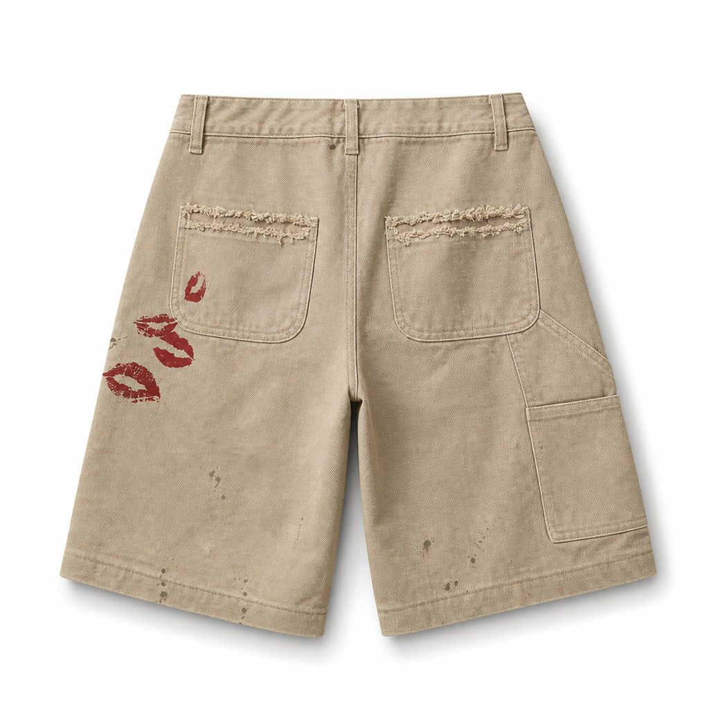 Custom Washed Cargo Shorts manufactured by INFULLSAIL