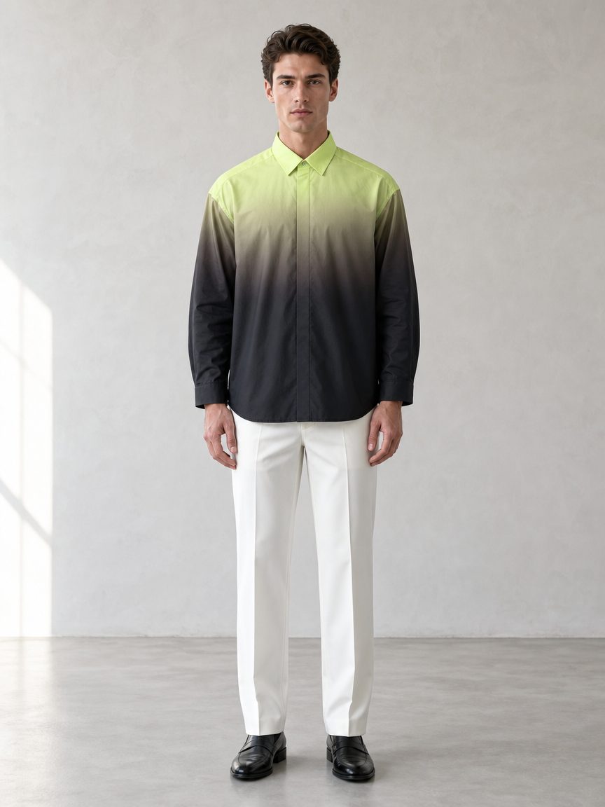 Custom Ombre Gradient Long Sleeve Shirt manufactured by INFULLSAIL