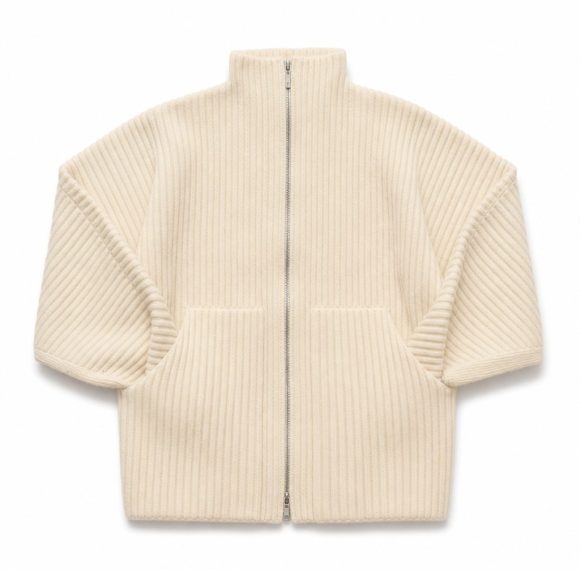 Custom Rib Knit Zip Cardigan Wholesale