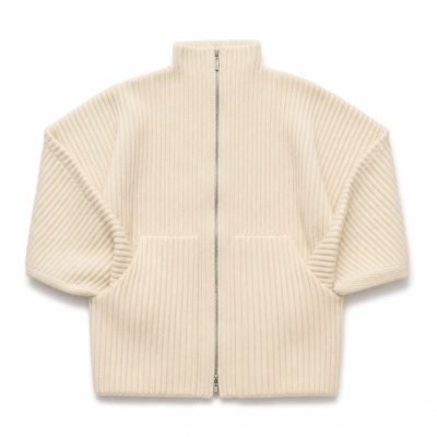 Custom Rib Knit Zip Cardigan Wholesale