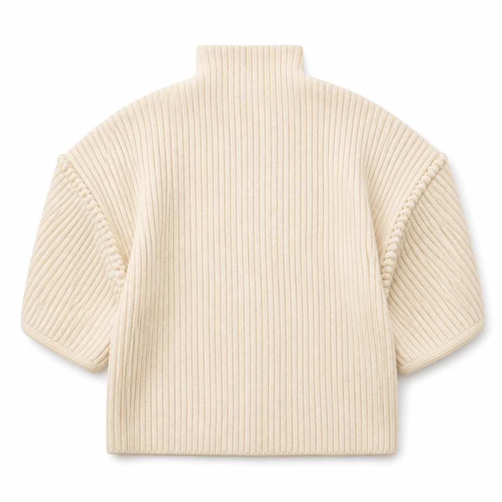 Custom rib knit zip cardigan manufactured by INFULLSAIL