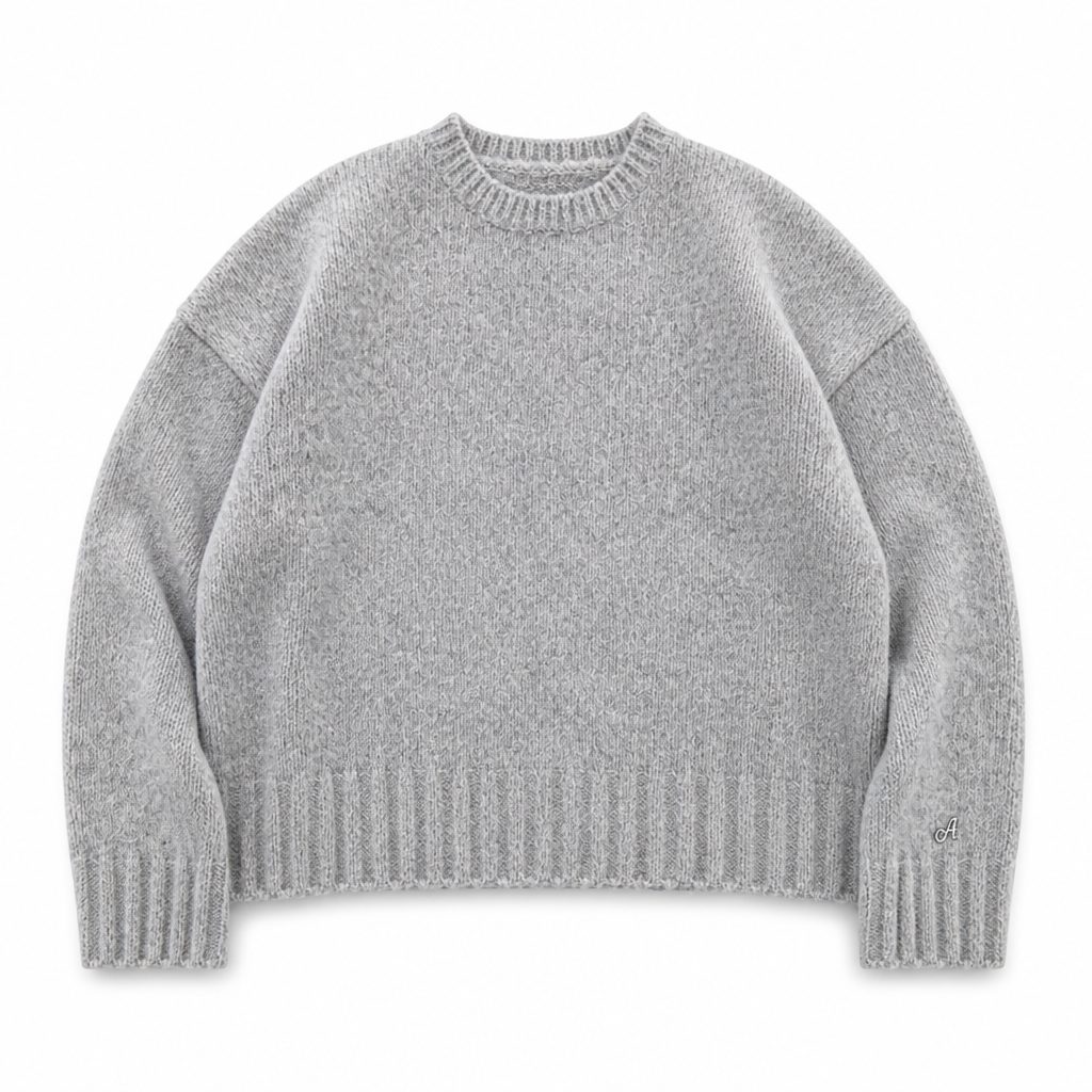Custom Cropped Crew Neck Knit Sweater Wholesale wholesale