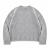 Custom Cropped Crew Neck Knit Sweater Wholesale