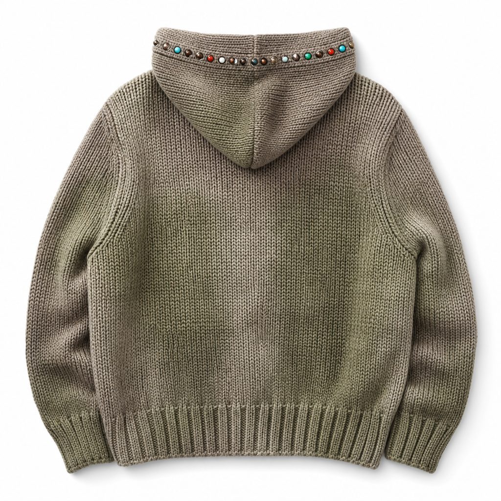 Custom Beaded Knit Hooded Cardigan Wholesale wholesale
