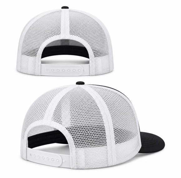 Custom Embroidered Yacht Trucker Cap Black White