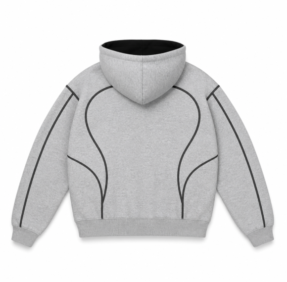 Custom Light Grey Zip-Up Hoodie Wholesale