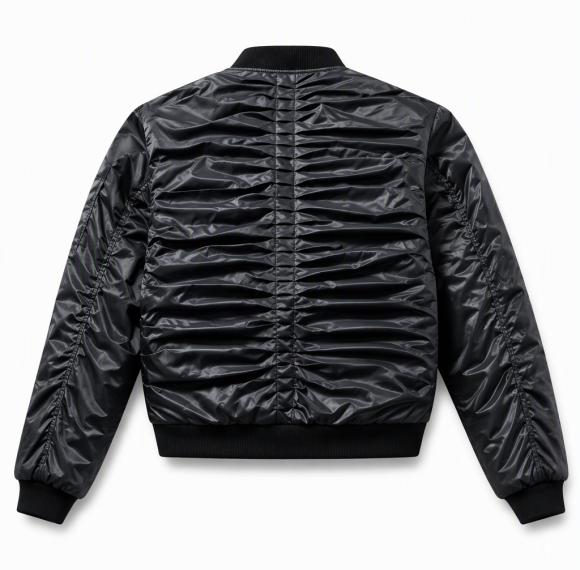 Custom Glossy Black Bomber Jacket Wholesale