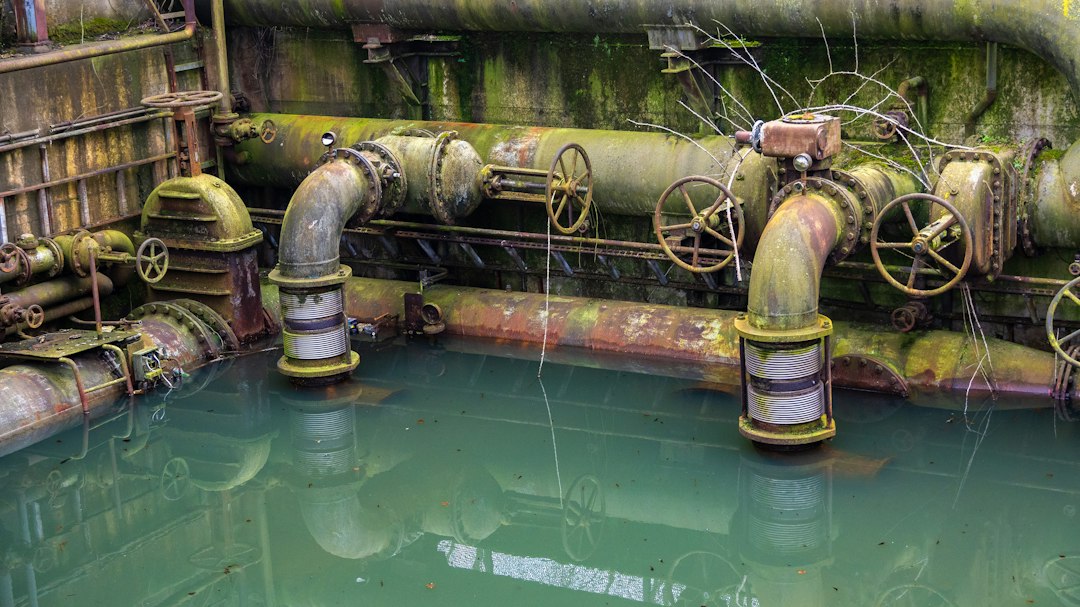 A clean water drain from an industrial oil-water separator system