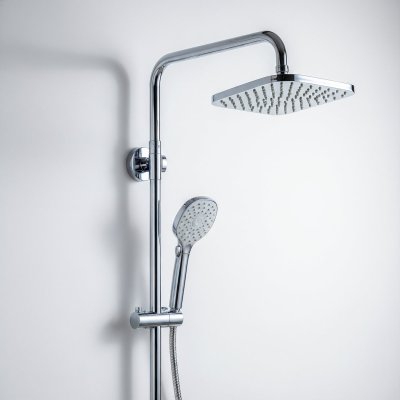 Modern Chrome Shower Set with Rainfall Head & Thermostatic Valve