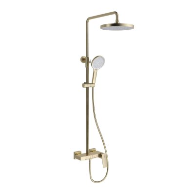 Wholesale Brushed Gold Exposed Shower System with Piano Button Control