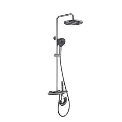 Grey Four-Function Exposed Shower System with Piano Key Controls for Wholesale