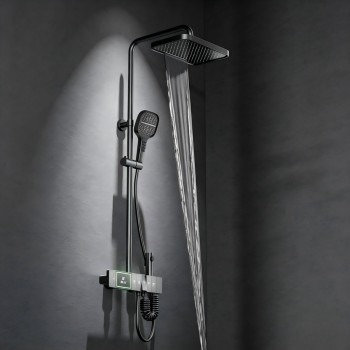 Intelligent Thermostatic Temperature Control | Grey | Exposed Shower System | Supplier for Bathroom Projects