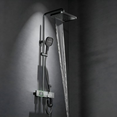 Intelligent Thermostatic Temperature Control | Grey | Exposed Shower System | Supplier for Bathroom Projects