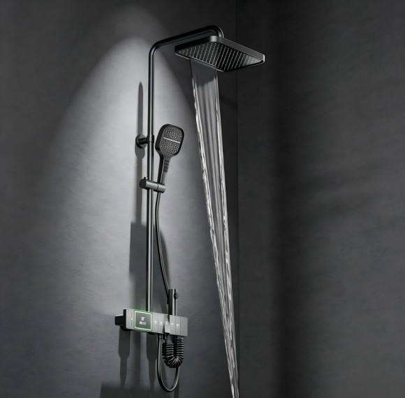 Intelligent Thermostatic Temperature Control | Grey | Exposed Shower System | Supplier for Bathroom Projects