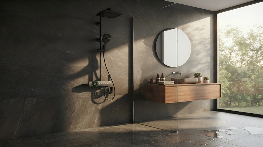 Brass Exposed Pipe Shower System Construction