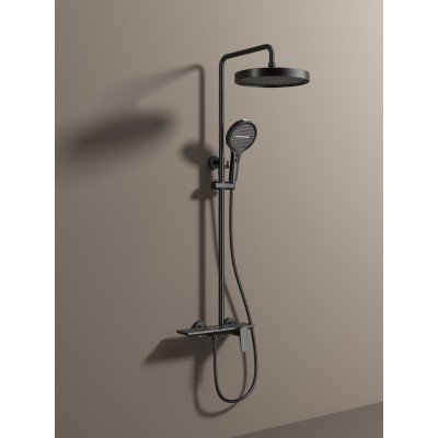 Minimalist Black Design | Black | Exposed Shower System | Supplier for Bathroom Projects