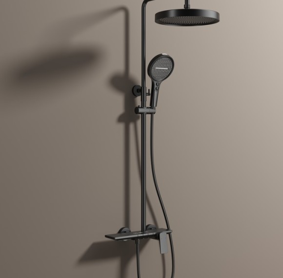 Minimalist Black Design | Black | Exposed Shower System | Supplier for Bathroom Projects