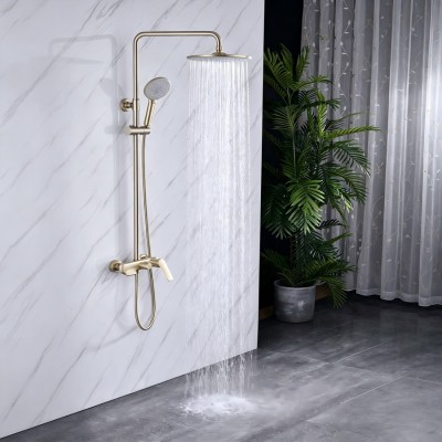 Premium Brushed Gold Finish | Brushed Gold | Exposed Shower System | Supplier for Bathroom Projects