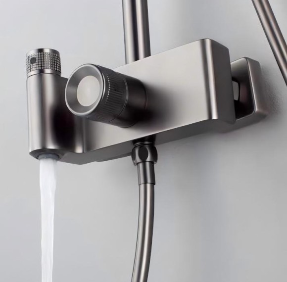 Camera-Inspired Compact Valve Design | Grey | Exposed Shower System | Supplier for Bathroom Projects