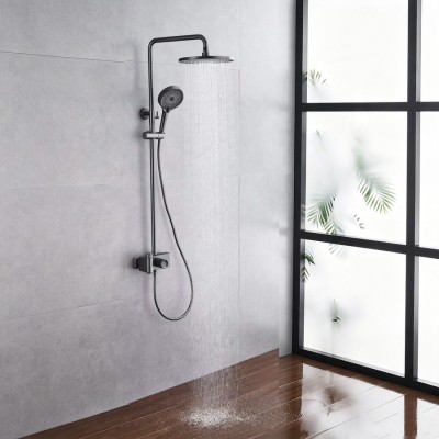 Camera-Inspired Compact Valve Design | Grey | Exposed Shower System | Supplier for Bathroom Projects