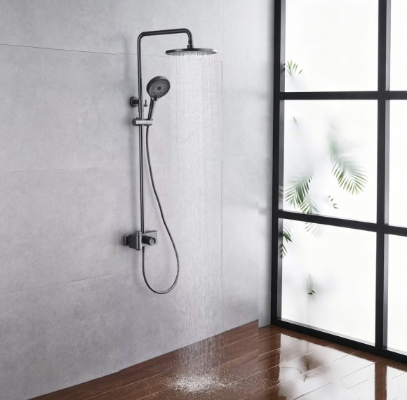 Camera-Inspired Compact Valve Design | Grey | Exposed Shower System | Supplier for Bathroom Projects