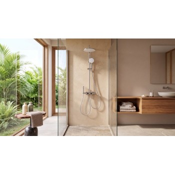 Classic Cylindrical Design | Chrome | Exposed Shower System | Supplier for Bathroom Projects