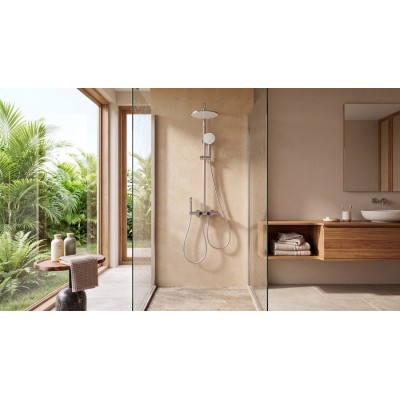 Classic Cylindrical Design | Chrome | Exposed Shower System | Supplier for Bathroom Projects