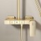 Piano Button Control Creates Premium Shower Experience | Brushed Gold | Exposed Shower System | Supplier for Bathroom Projects