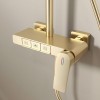 Piano Button Control Creates Premium Shower Experience | Brushed Gold | Exposed Shower System | Supplier for Bathroom Projects
