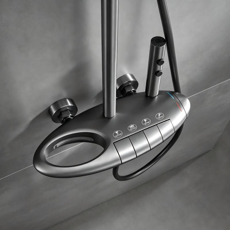 Premium exposed brass shower system