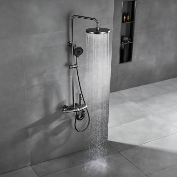 Premium Exposed Brass Shower System with Handheld | Wholesale Supplier for Bathroom Projects