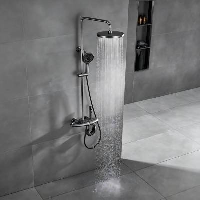 Premium Exposed Brass Shower System with Handheld | Wholesale Supplier for Bathroom Projects