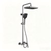 Grey Square Exposed Shower System Supplier with Rainfall and Handheld Spray