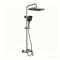Grey Square Exposed Shower System Supplier with Rainfall and Handheld Spray