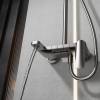 Grey Square Exposed Shower System Supplier with Rainfall and Handheld Spray