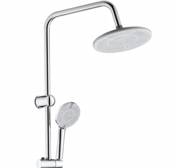 Chrome Exposed Shower System with Soap Shelf | Wholesale Supplier for Bathroom Projects