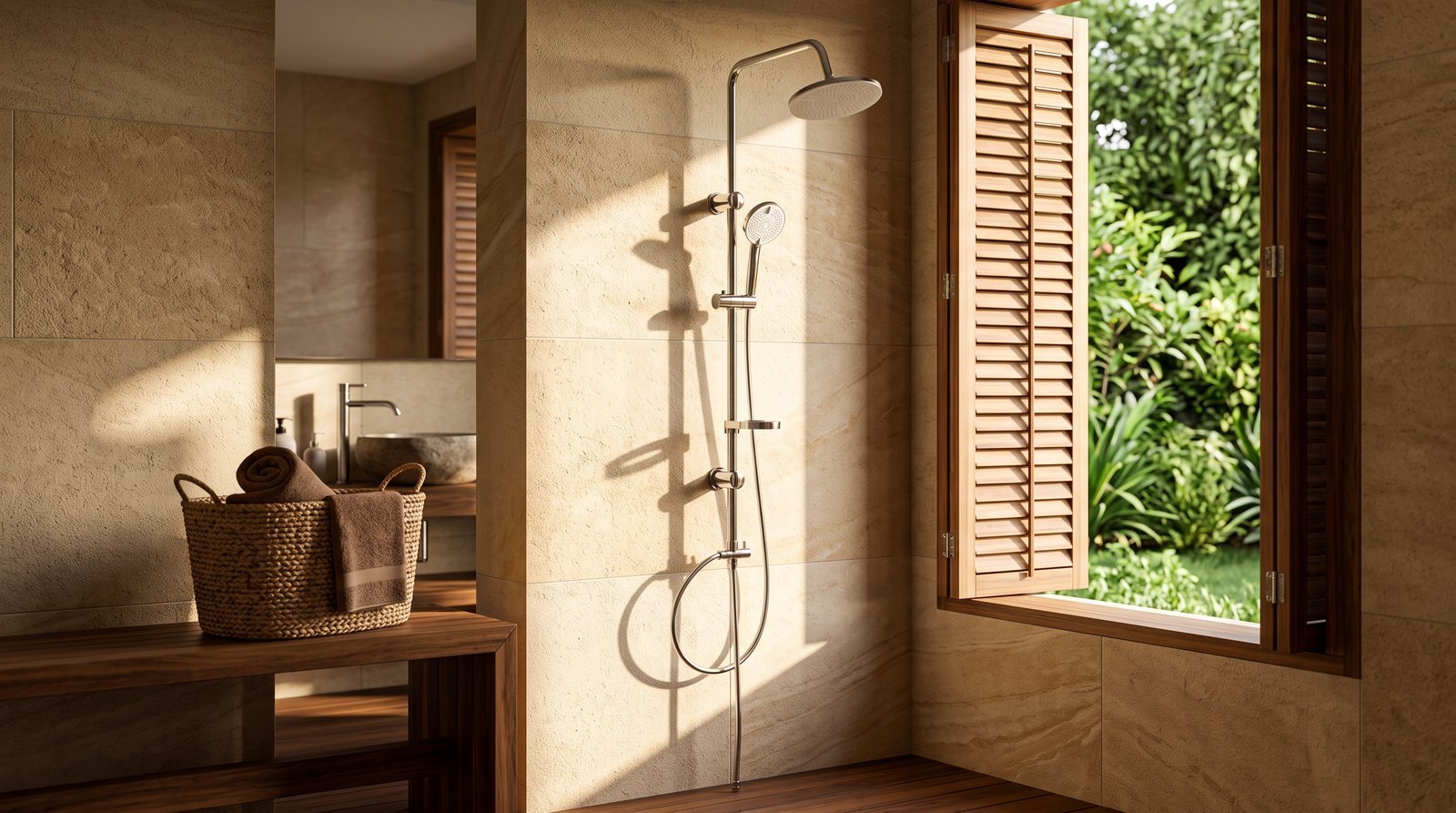 Integrated Shower Shelf for Easy Storage