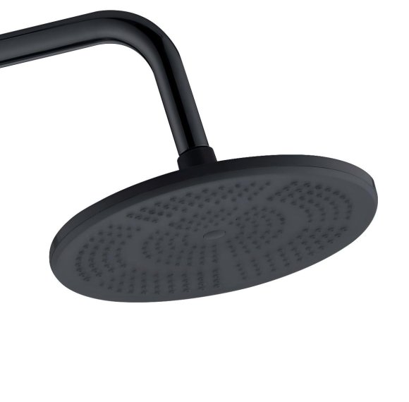 Matte Black Exposed Shower System Supplier with Rainfall and Handheld Spray