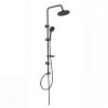 Matte Black Exposed Shower System Supplier with Rainfall and Handheld Spray