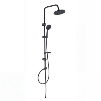 Matte Black Exposed Shower System Supplier with Rainfall and Handheld Spray