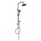 Matte Black Exposed Shower System Supplier with Rainfall and Handheld Spray