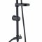 Matte Black Exposed Shower System Supplier with Rainfall and Handheld Spray