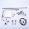 Brushed Nickel Exposed Shower System Manufacturer with Square Rain Shower and Spout