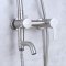 Brushed Nickel Exposed Shower System Manufacturer with Square Rain Shower and Spout