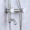 Brushed Nickel Exposed Shower System Manufacturer with Square Rain Shower and Spout