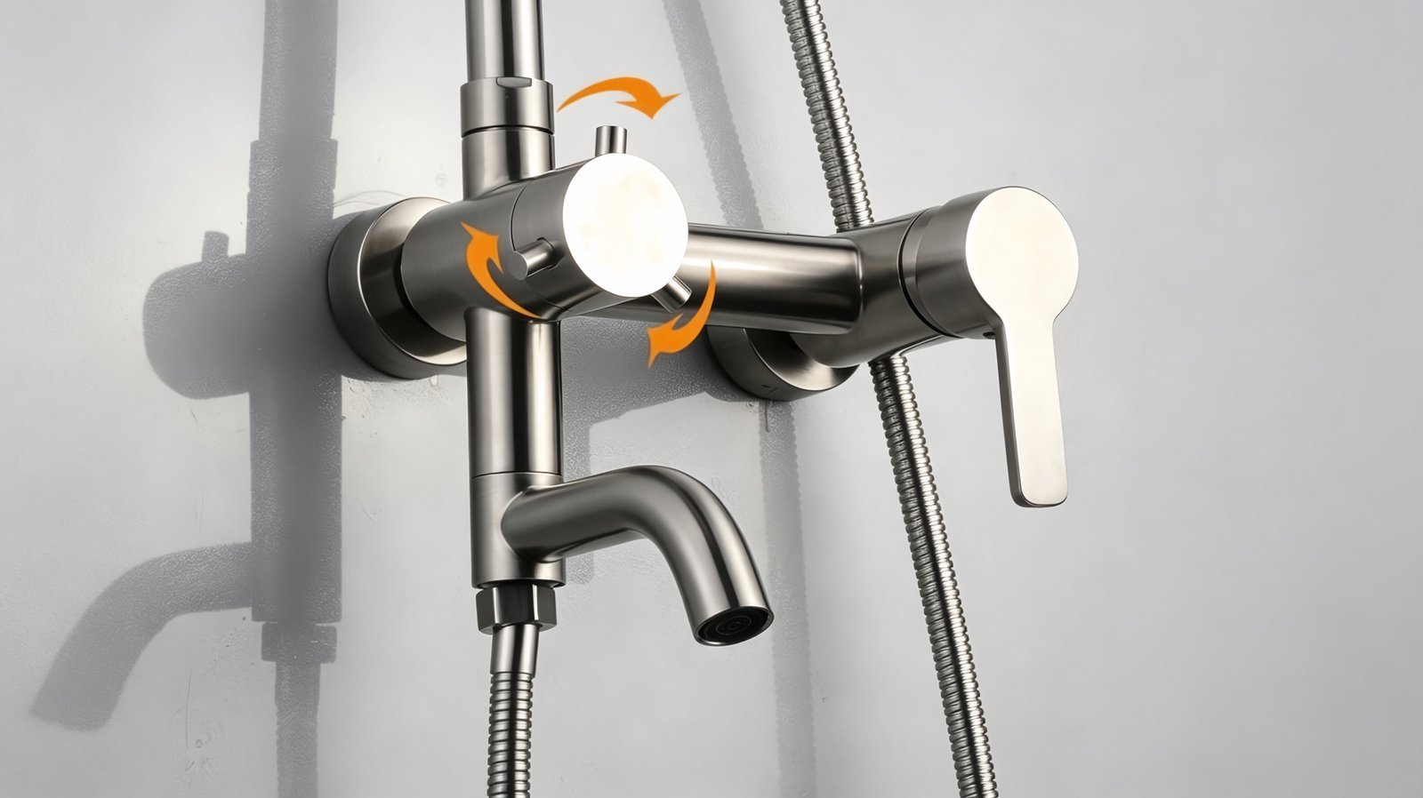 Heavy-Duty Shower Mixer with Spout and Ceramic Cartridge