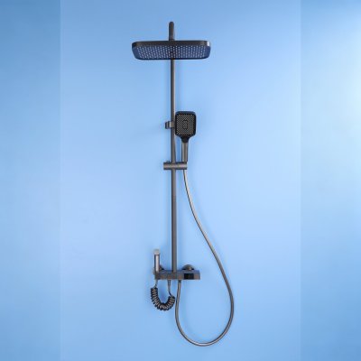 Grey 4-Way Exposed Shower System with Digital Display and Piano Keys | Wholesale Supplier